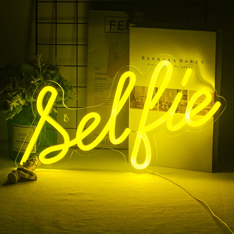 

Wanxing Neon Selfie Letter Neon Mural Sign Led Neon Light Wedding Decoration Restaurant Bedroom Home Wall Marriage Party Decor