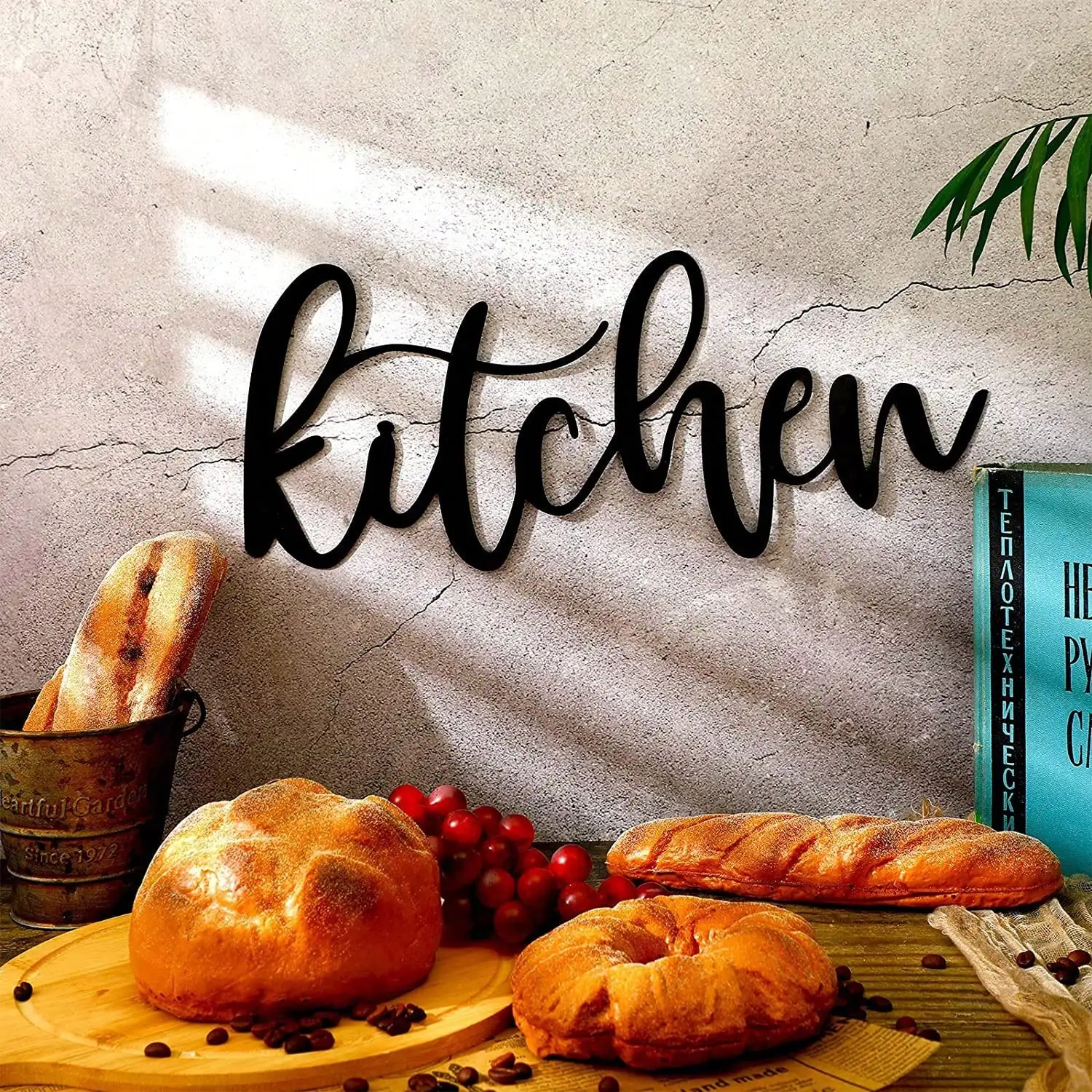 1pc Kitchen Metal Cutout Sign Word Wall Art Home Restaurant Dining Room Decor