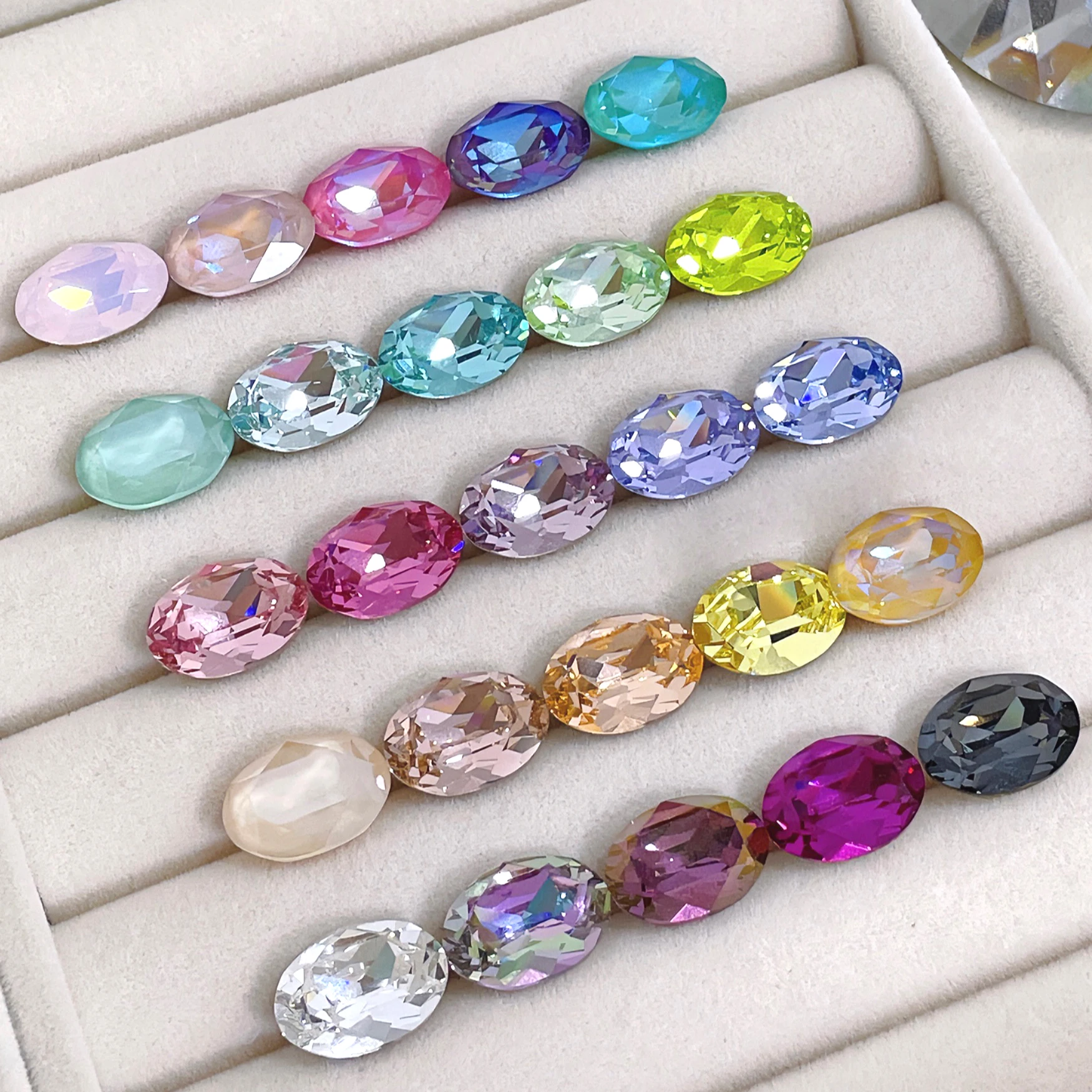 Oval Fancy Gem K9 Glass Sew On Rhinestones For Clothing Point Back Jewelry Making Loose Strass Crystal Clothes Accessories