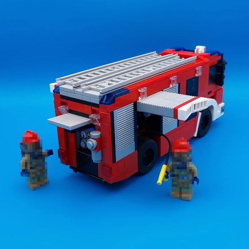 Série da cidade moc clássico tijolo papendrecht motor de bombeiros bloco modelo kit diy quebra-cabeça montagem exibição brinquedo presente do miúdo