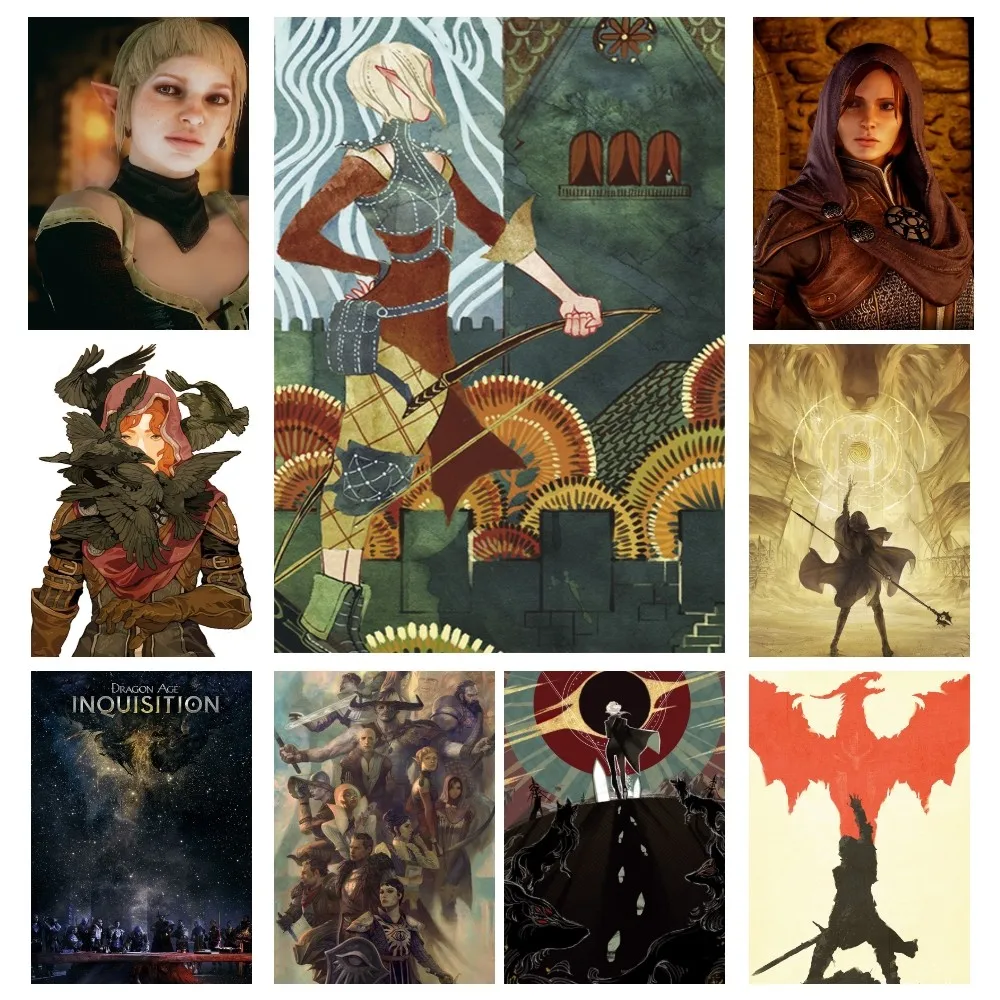 1pc Dragon Age Game Poster Wall Art Home Decor Room Decor Digital Painting Living Room Restaurant Kitchen Art