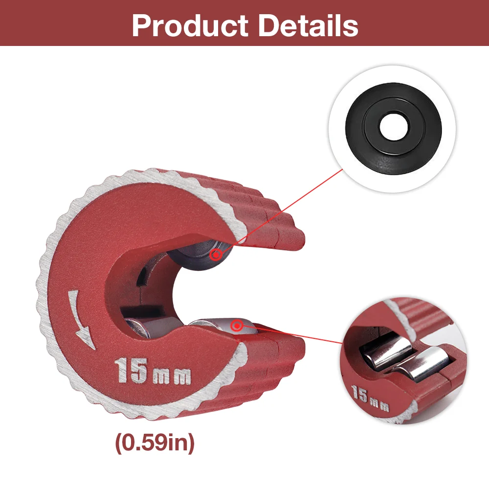 Professional Mini Pipe Cutter Tool, Round Self-Locking Tube Cutter for Copper/Aluminum/PVC Pipe, 3 Sizes, for Plumbing & Repair view 4
