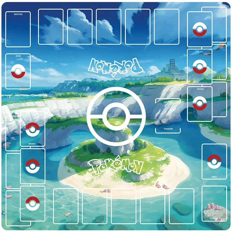Diy Pokemon Dedicated Double GAME Card Mat Battle Sylveon Charizard PTCG Rayquaza Lillie Gift Toy Anime Table Mat 60*60*0.2cm