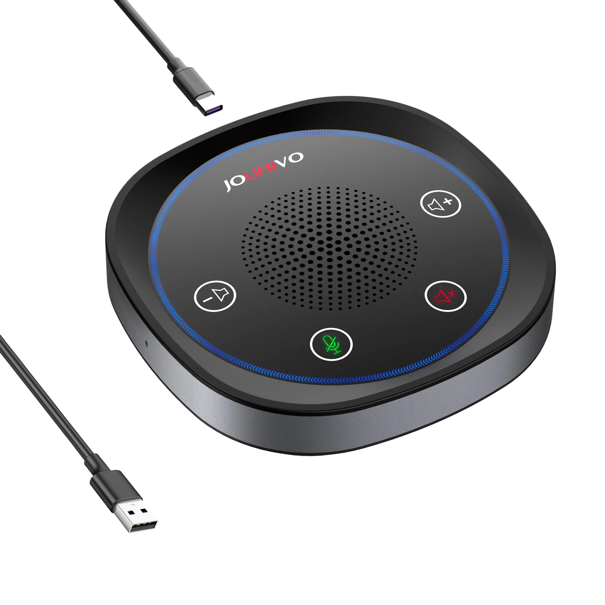 USB Conference Speaker Microphone Wired Touch Key Omni Mic Directional High Volume Pickup PnP For Laptop Notebook