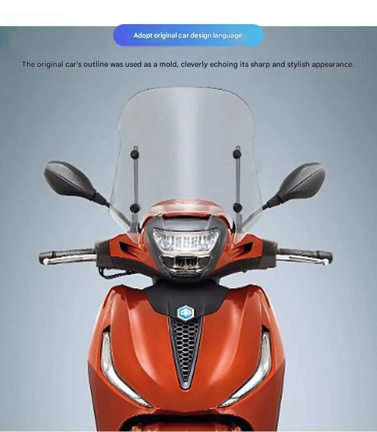 FOR Piaggio Beverly400 OEM Style Windshield Optical Clarity Zero Distortion Stable Safe Vision Motorcycle Windshield