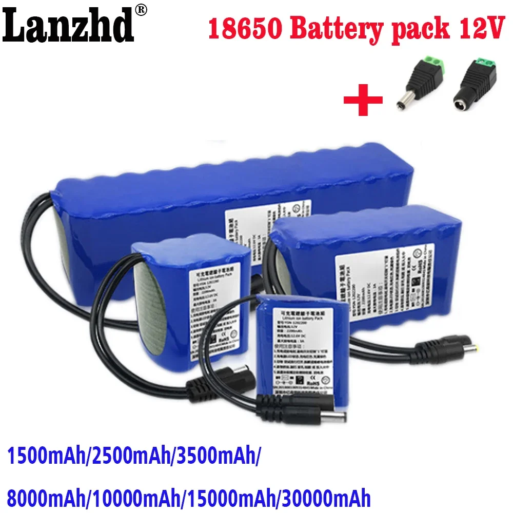 NEW 12V batteries pack 9V 12.6V 18650 battery pack lithium battery for speakers Led light vacuum cleaner car wash machine