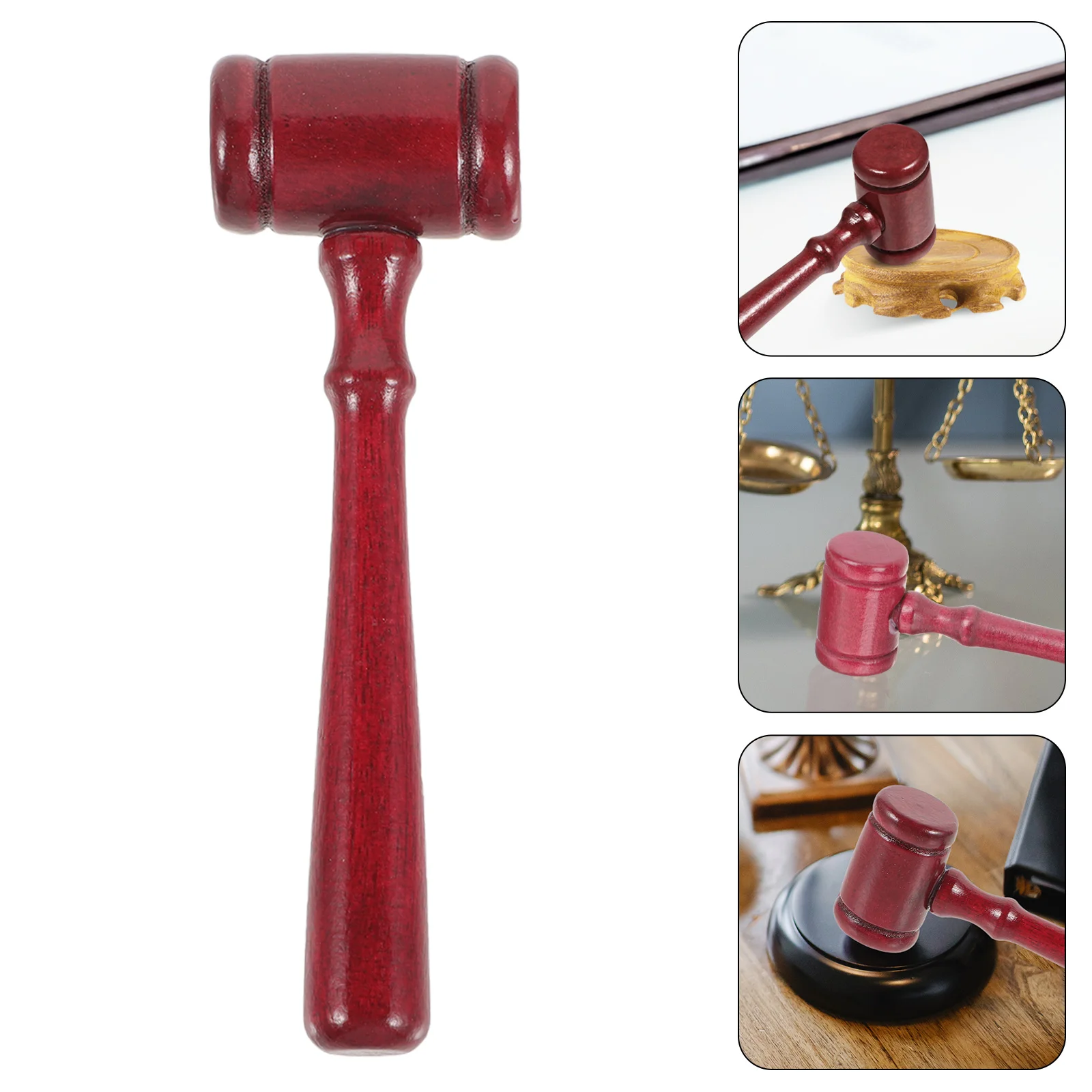 5 Pcs Favor Miniture Judge Costume Enaceibed Auctioneer Wigs for Kids Girl Toys Gavel Wooden Hammer Beat Halloween Small Office