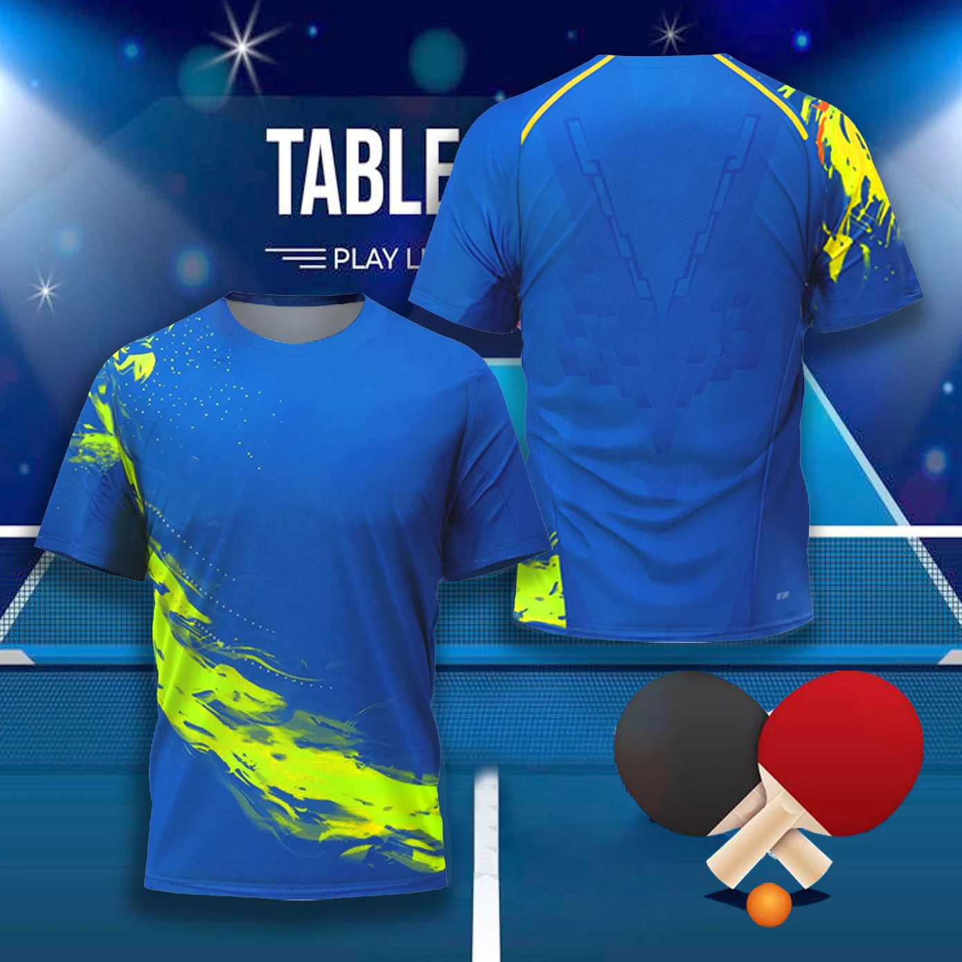 Table Tennis Jersey Printed Pattern official-website Men\'s T Shirt Round Neck Loos Tops Breathable Comfortable Summer men\'s wear