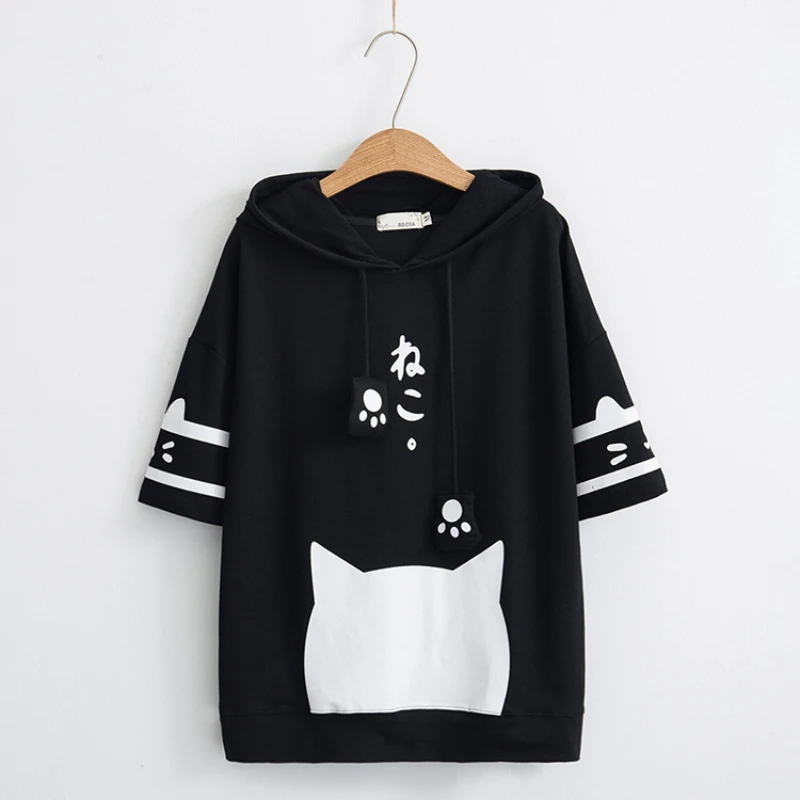 Hoodies Women Hooded Kawaii Clothes Cartoon Preppy Girlish Sweet Designer Japanese Stylish Baggy Summer Толстовка Chic Personal