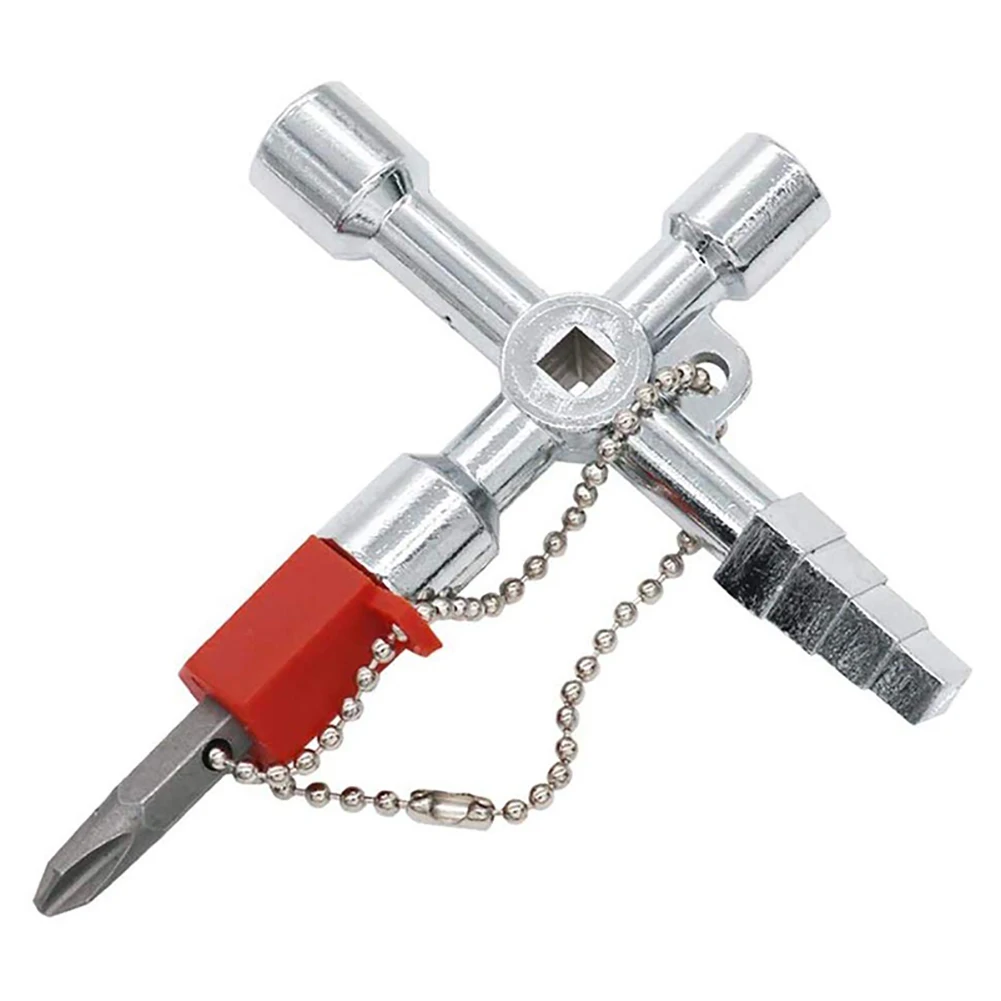 파고다 다기능 전기 캐비닛 내부 삼각형 키 렌치 엘리베이터 물 계량기 밸브 사각형 구멍 키, 1PC 