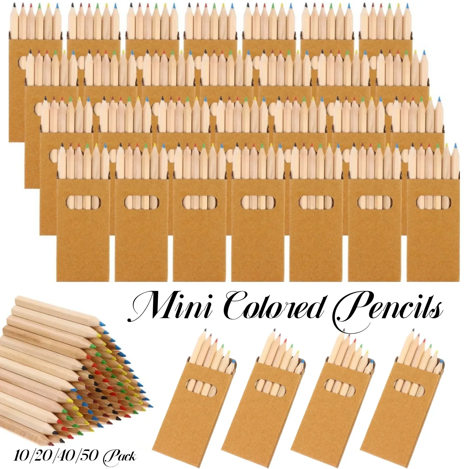 10/20/40/50Pack 3,5 Zoll Mini Buntstift Bulk Zeichnung Buntstift Tragbarer Holzfarbstift für Kinder Klassenzimmer Partybevorzugung