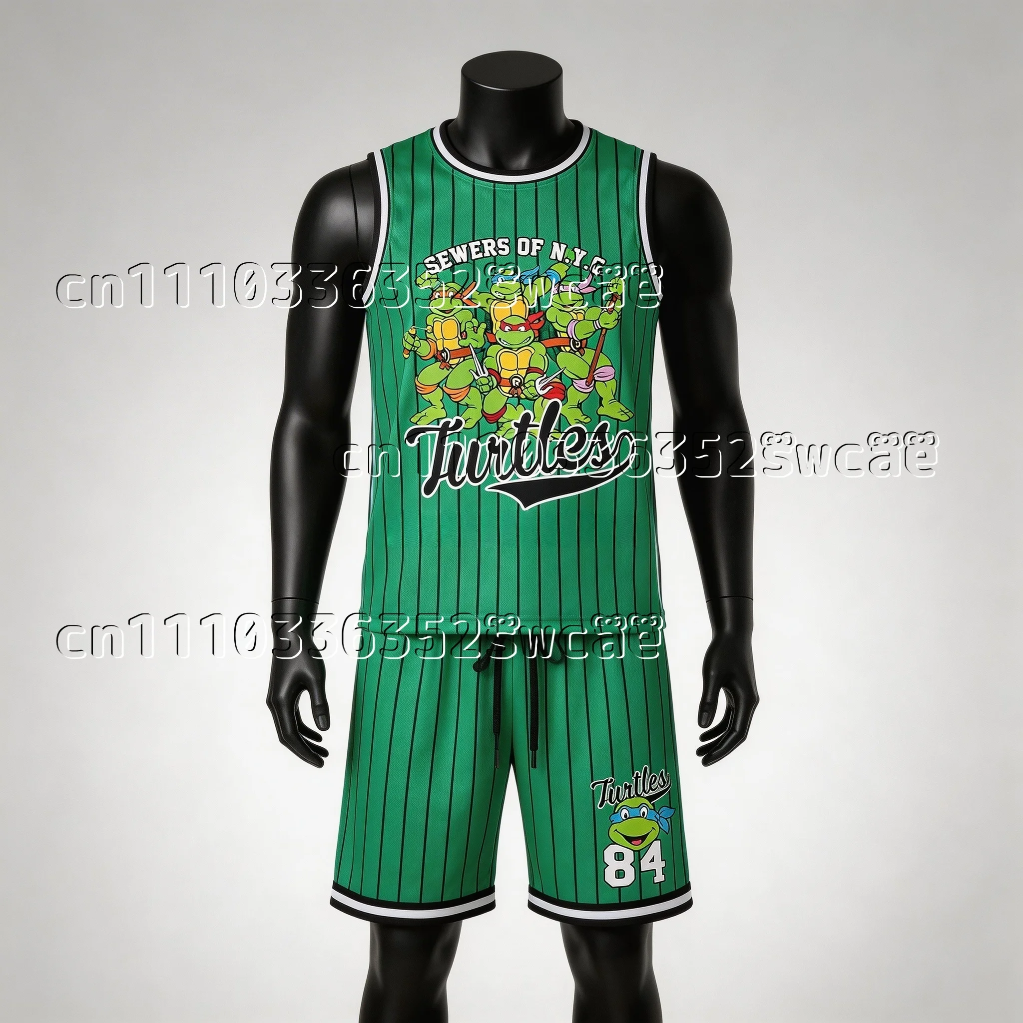 2026 Bandai Series Anime Ninja Turtle Themed Cosplay, Pajamas, Summer Vest Set Suitable for Adult Families To Match