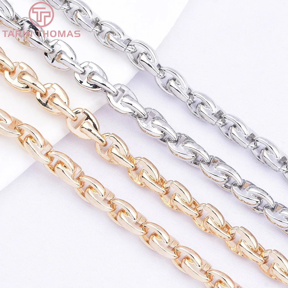 (10958)  0.5Meter 24K Gold Color Plated Alloy Handmade Chain Loose Chain DIY Jewelry Bracelet Necklace Making Accessories