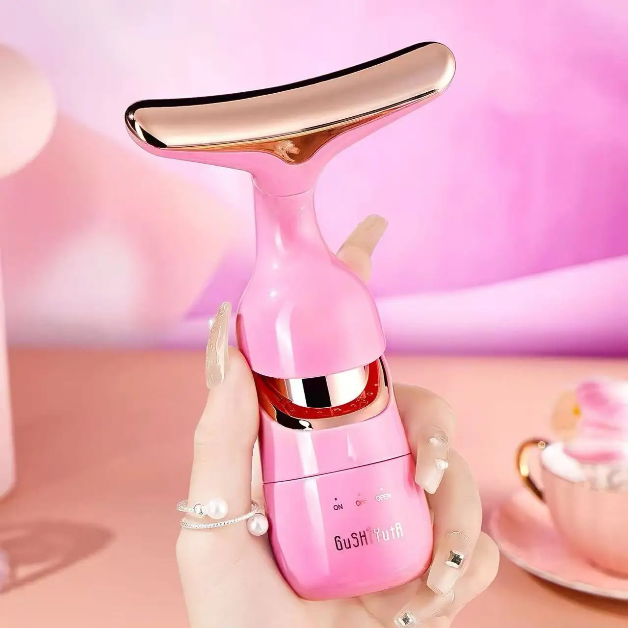 3-in-1 schoonheid gezichtsliftapparaat nek- en oogmassager anti-aging huidverstevigende rimpelverbetering gezicht slanker voor jeugdige Glo