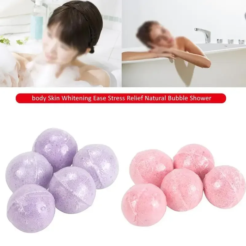 5pcs Bath Salts Ball Handmade Essential Oil Moisturizing Bath Salt Soap Bubble Shower Bombs Ball Body Cleaner Stress Relief Spa