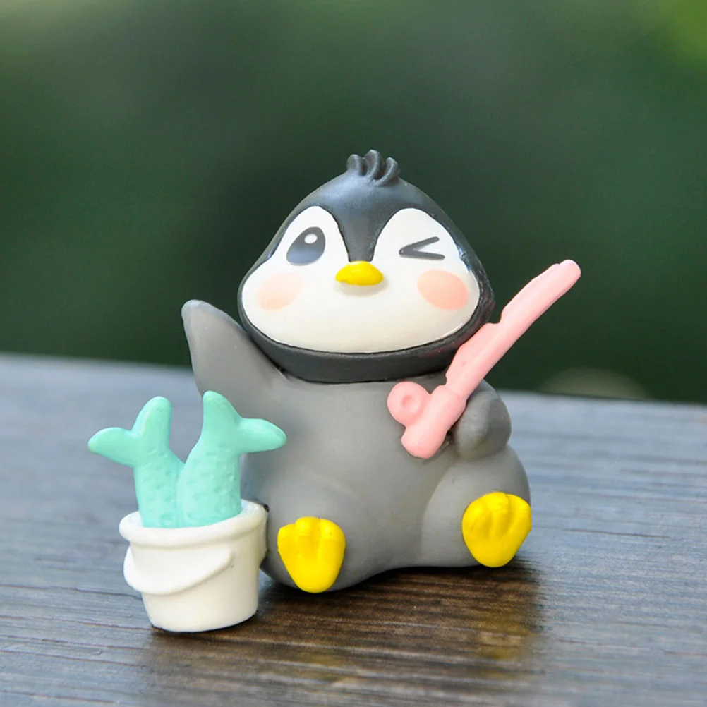 6 Pcs Decorations Penguin Ornaments Child Children's Toys Mini Figurines Pvc Miniature