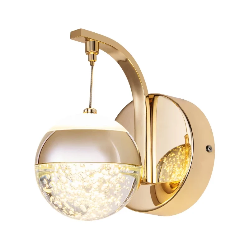 Semplice camera da letto comodino lampada da parete in cristallo a led soggiorno moderno sfondo applique da parete sala da pranzo di lusso scala illuminazione a LED