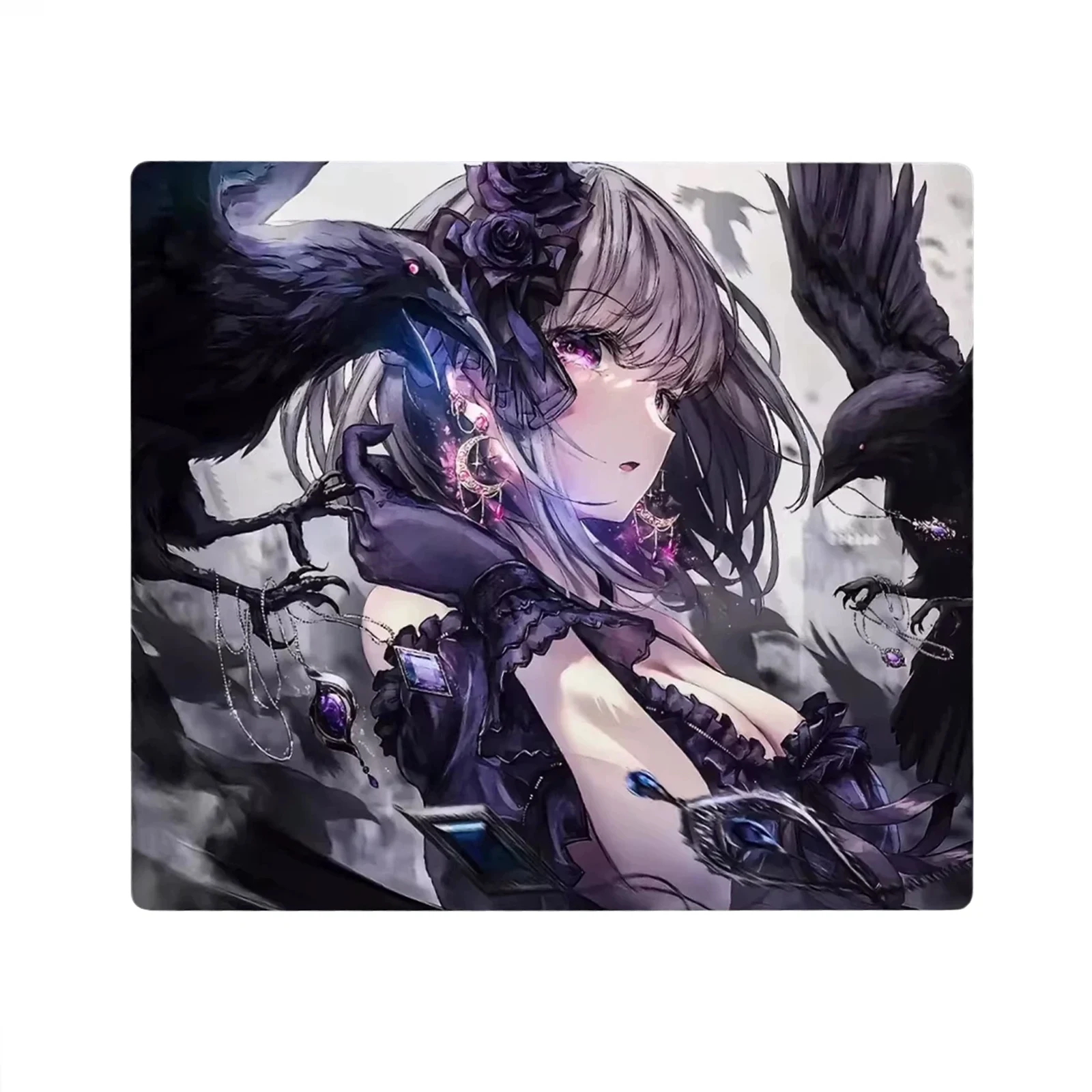 B-Behre Gaming Black Lotus Anime Tempered Glass Mouse Pad Table
