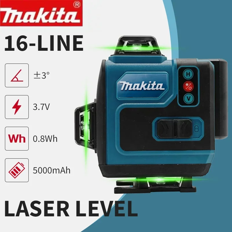 

For Makita 16 Lines Laser Level High-Precision Green Line Self Leveling Portable 360 Green Beam Horizontal Vertical Laser Level