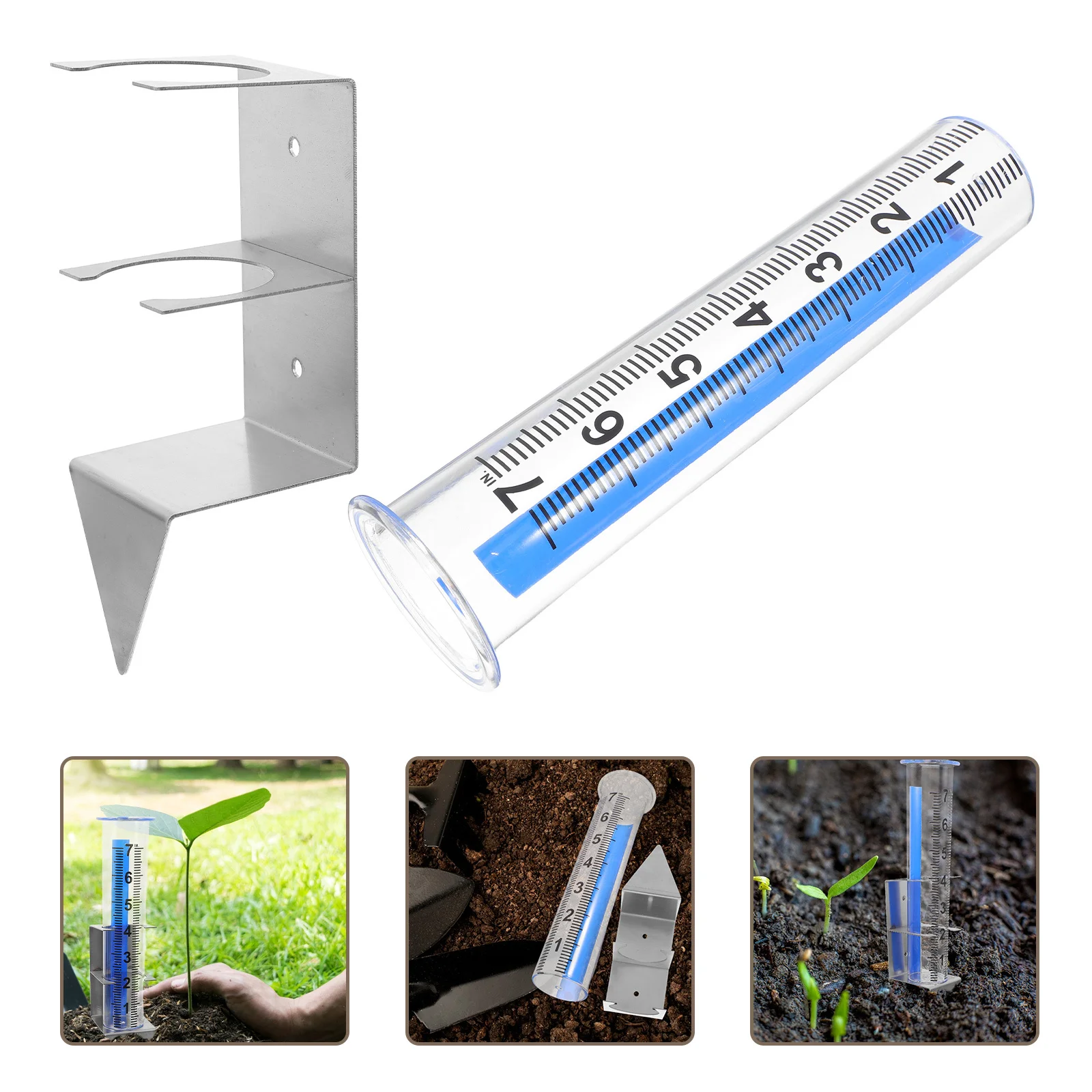 

Rain Gauge for Outdoor Use Rack Mounting System Sleek Functional Design Ideal for Patio Farm Garden Rain Measurement
