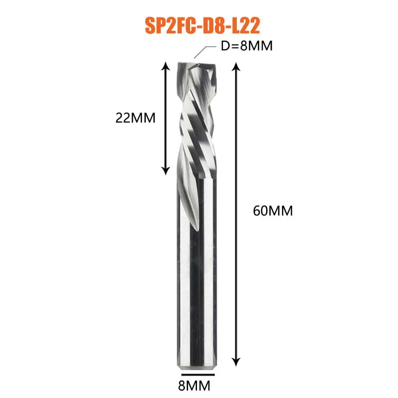 Compressie Frees Houtwerk Up & Down Cut Twee Fluiten Spiraal Carbide Frees Cnc Router Hout End Mill Cutter bits