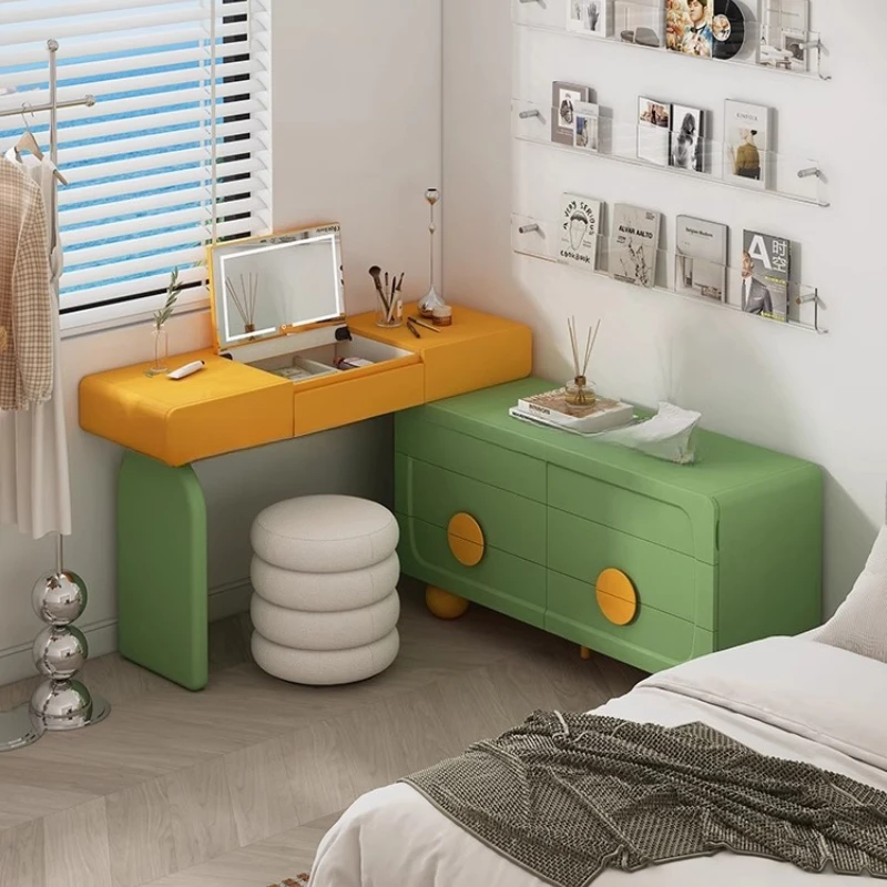 Flip Mirror Nordic Vanity Table Jewelry Minimalist Cabinet Drawers Dresser Bedroom Makeup Coiffeuse De Chambre Furniture