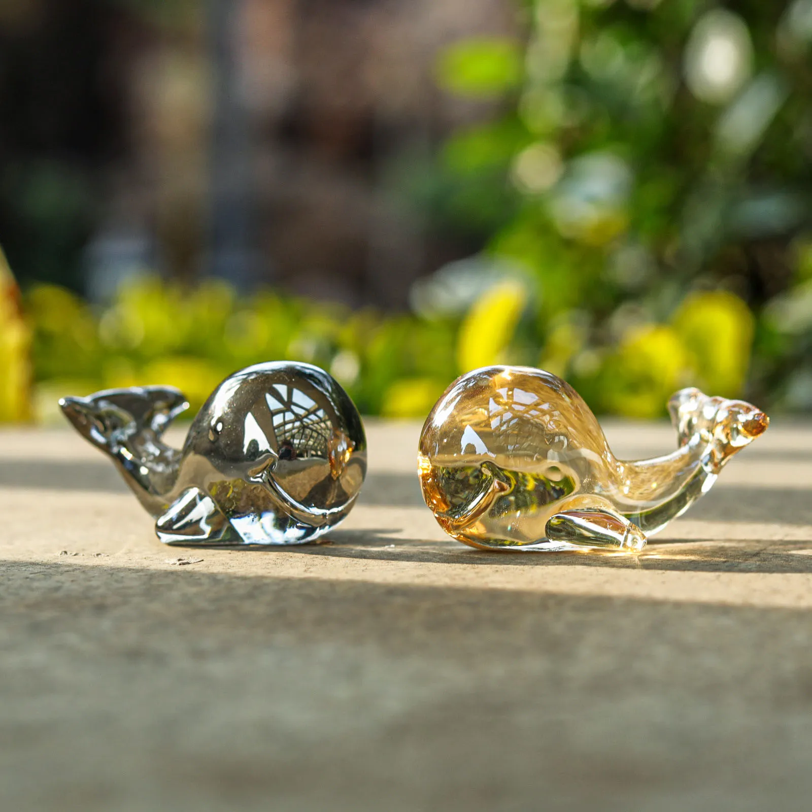 Glass Marine Animal Figurine Cute Dolphin Puffer Fish Whale Ornaments Glass Fish Desktop Decoration Home Office Decor