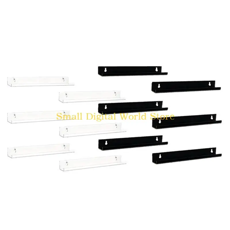77UB 6 PCS 2 Colors Acrylic Display Small Shelves Thick Floating Shelf Won'for t Fall