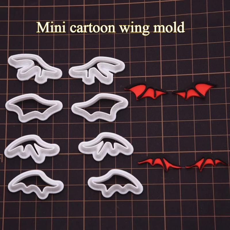 

Ultra-light Clay Mini Cartoon Wing Mold Handmade DIY Colored Clay Soft Ceramic Polymer and Stone Sculpture Wing Pressing Molds
