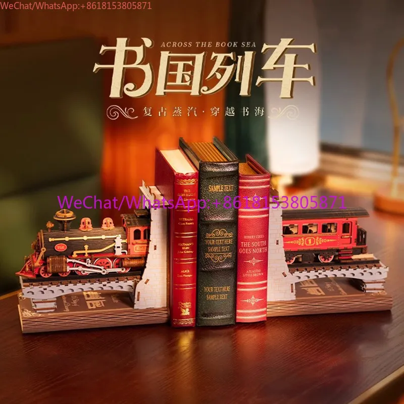 3D three-dimensional puzzle bookend wooden toy assembly model building block handmade adult