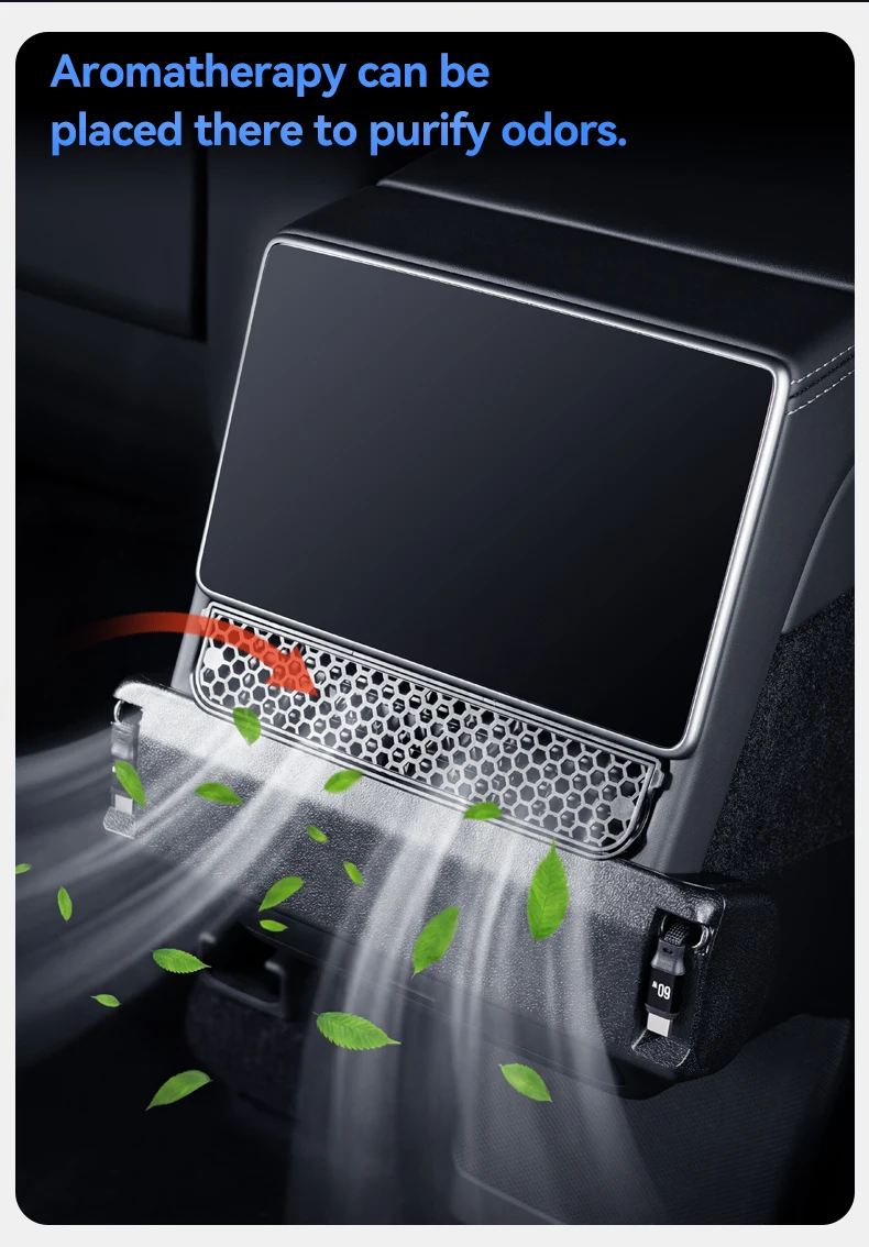 YZ Für Tesla Model YL 2026 3-in-1 Hintere Lüftungsabdeckung 2 Typ-C 60W USB-Hub Dockingstation mit Aroma-Diffusor Schnellladung – Detail 13