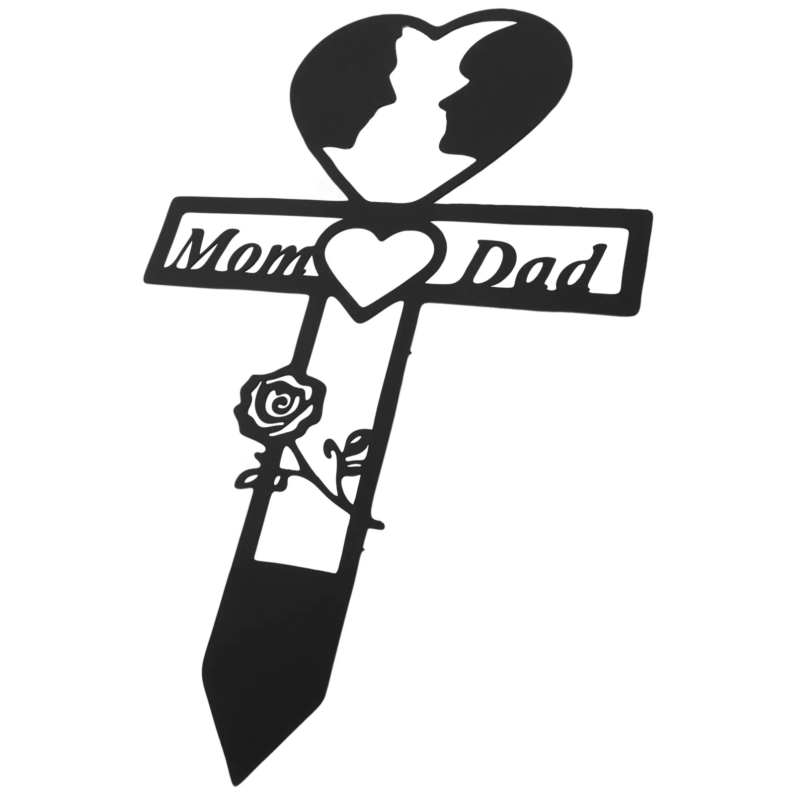 

Heart Shaped Yard Stake Metal Cemetery Decoration Durable Grave Plaque Memorial Signs Easy Use Long Life Sturdy Garden Marker