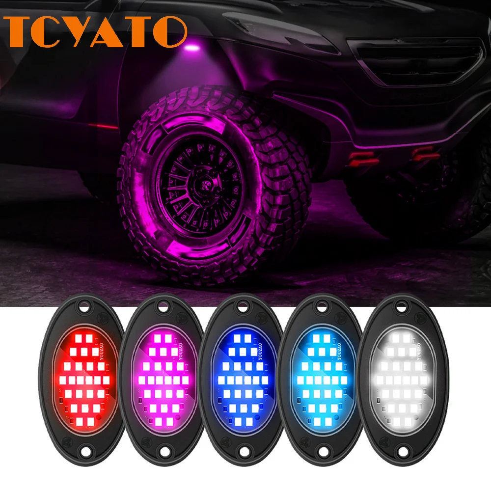 TCYATO 6X LED chassis lights, ambient lights, mountain bikes, off-road vehicles, Wrangler grille lights, modification lights