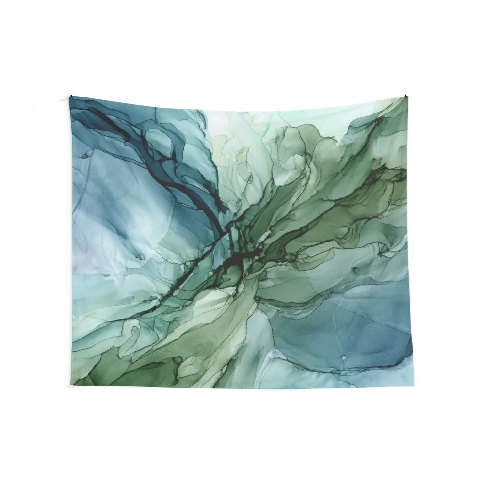 Nature Landscape Inspired Abstract Flow Painting 1 Tapestry Carpet On The Wall Home Decor Aesthetic Tapestry