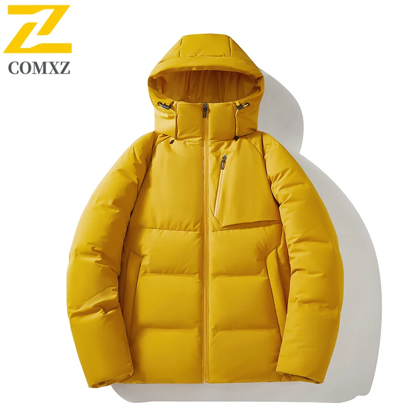 

Comxz 90% White Duck Down Jacket Men Winter Hiking Ski Waterproof Cold-proof Hooded Down Jacket Luxury Lightweight Puffer 2026