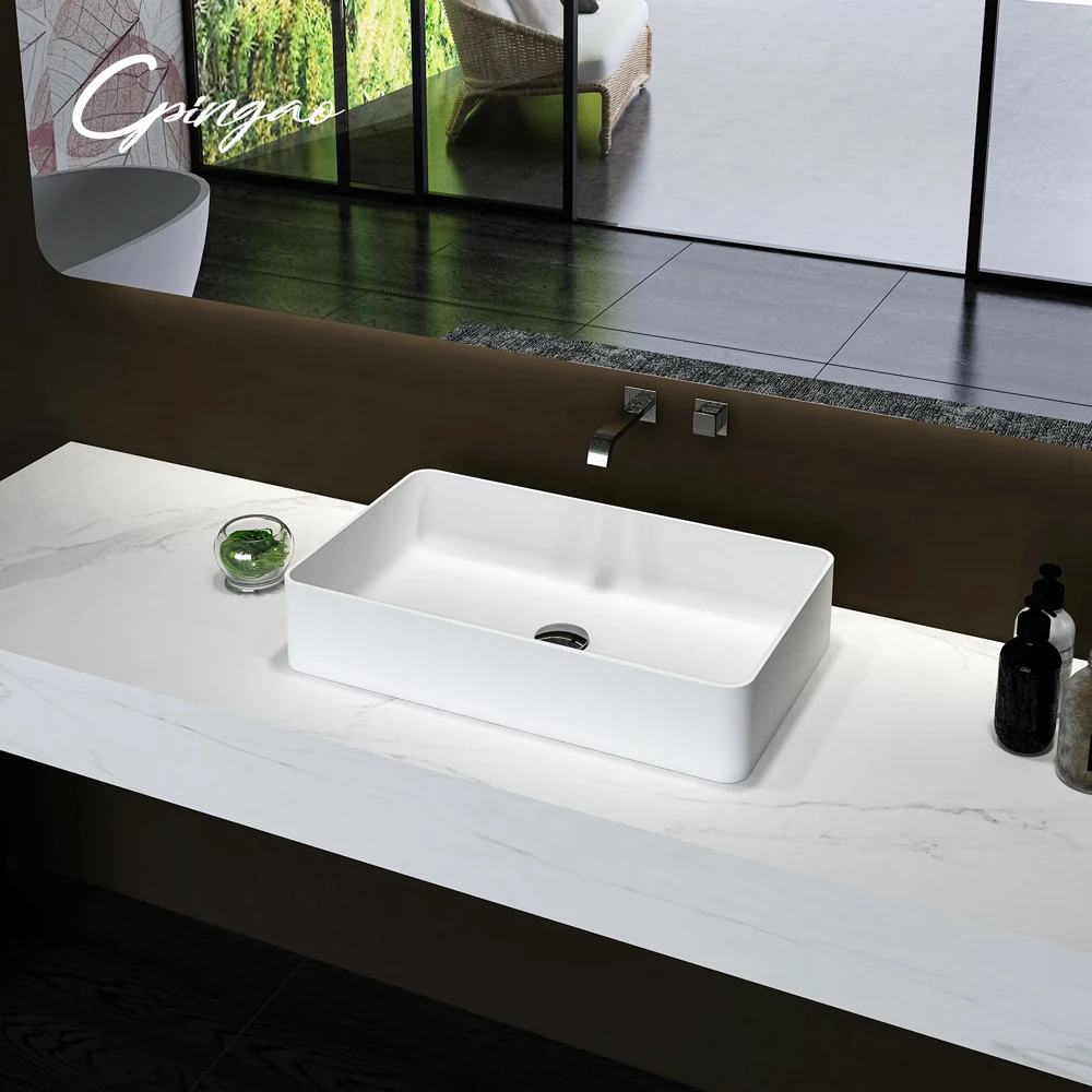 

OEM ODM Public Bathroom Sinks White Black Color Commercial Bathroom Double Sinks with Countertop