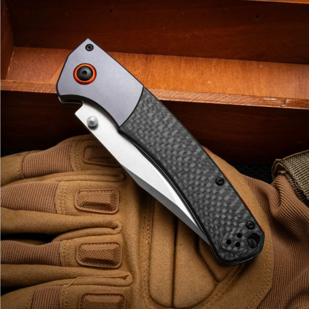 High-quality BM15085/15080 folding knife carbon fiber/color wood handle outdoor travel  camping gear manual tool  gift for men