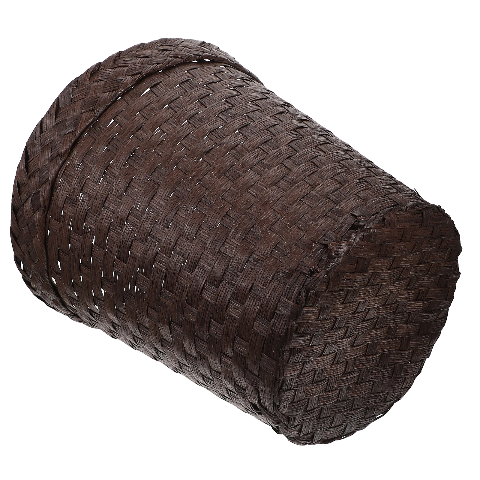

Storage Bucket Color Rattan Trash Can Lid Home Office Kitchen Bathroom Waste Paper Straw Rubbish Container Basket Container