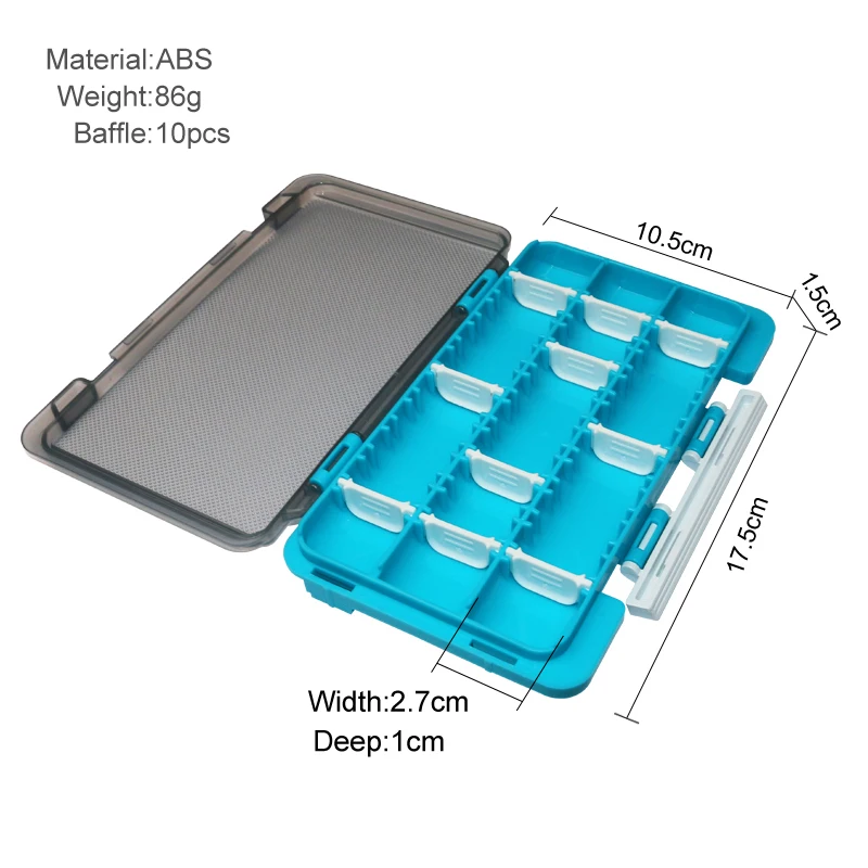 Fishing Tackle Box, Small Tackle Box Organizer with Removeable Diveders,DIY Mini Fishing Hook Organizer, Plastic Storage Fly Box