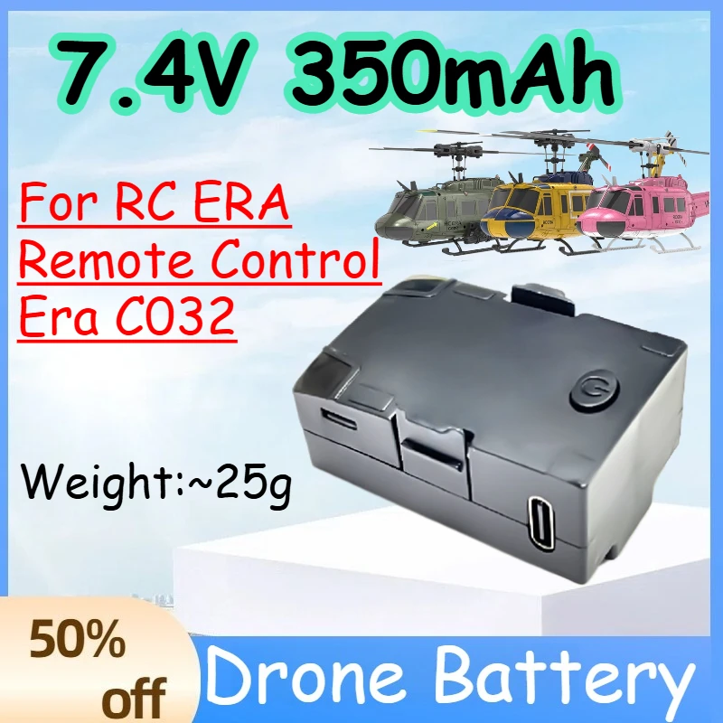 

7.4V 350mAh Simulation Helicopter Battery for RC ERA Remote Control Era C032 Replace Rechargeable Battery