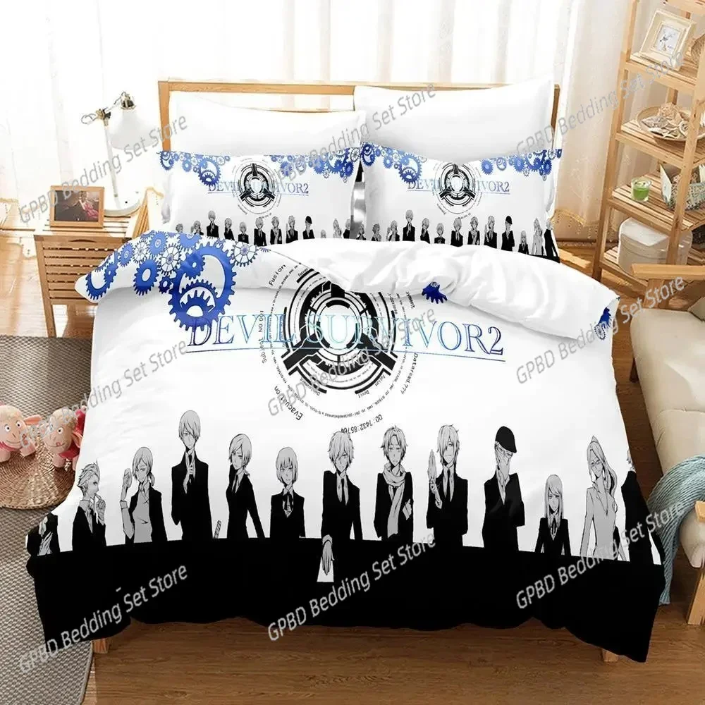 Anime Devil Survivor 2 3D Bedding Set Duvet Cover Pillowcases Single Twin Full Queen King Size Home Decor Quilt Boys Gift