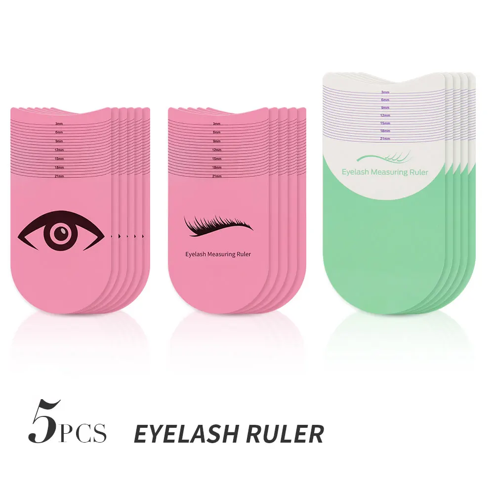 5PCS Portable  Eyelash Extension Length Measuring Ruler  Plastic Soft Eyebrow Ruler lash Makeup Tool Accessory