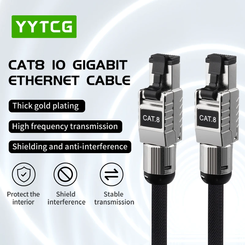 

YYTCG Cat8 Ethernet Cable 40Gbps High Speed SSTP UTP Network Cable Ethernet for Tv Laptop Laptops PS Ps4 Router RJ45 Cable