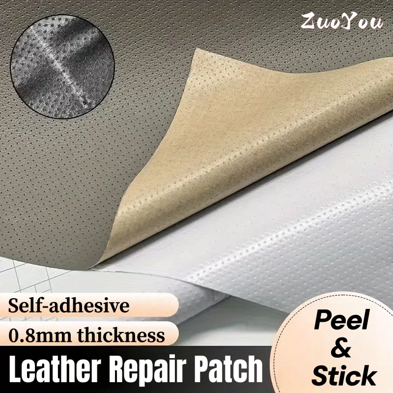 

Breathable Perforated Leather Repair Stickers Self-Adhesive PU Leather Patches for Sofa Hole,car Seats Repairs Leather Craft