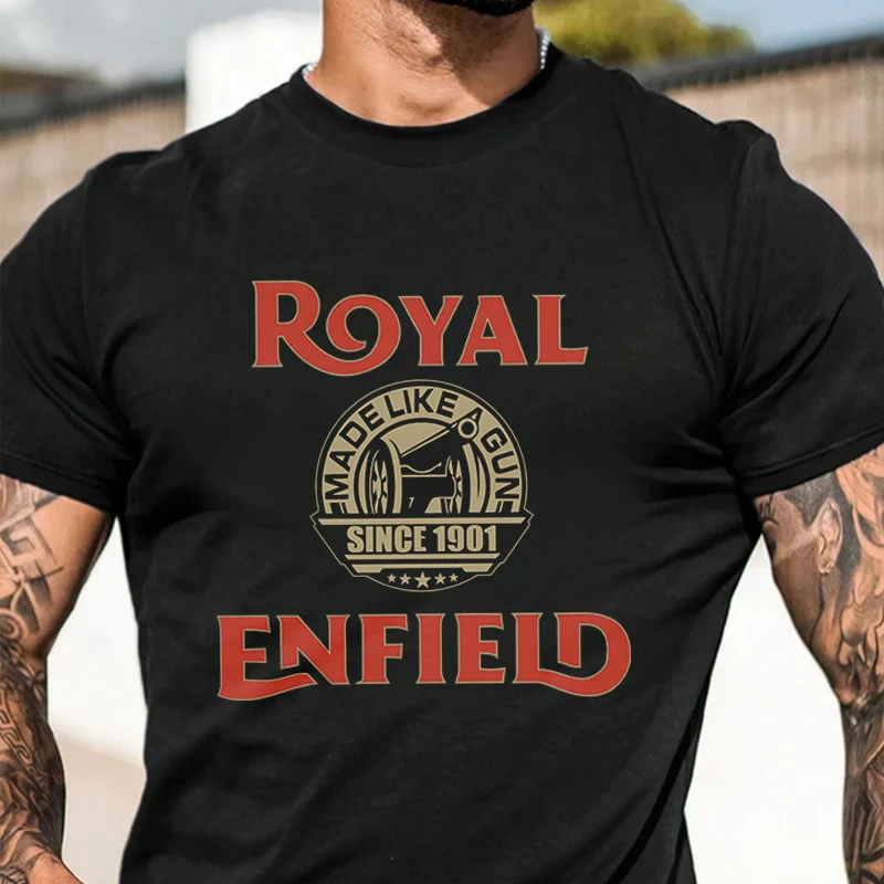 

Мужская футболка с графическим принтом Motorcycle Royal Enfield, модная повседневная футболка в уличном стиле, подходит для путешествий и занятий спортом.