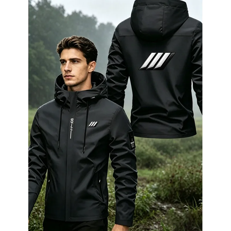 Casual trendy jacket, windproof and waterproof, suitable for men's outfits, a must-have for outdoor hiking and fishing,