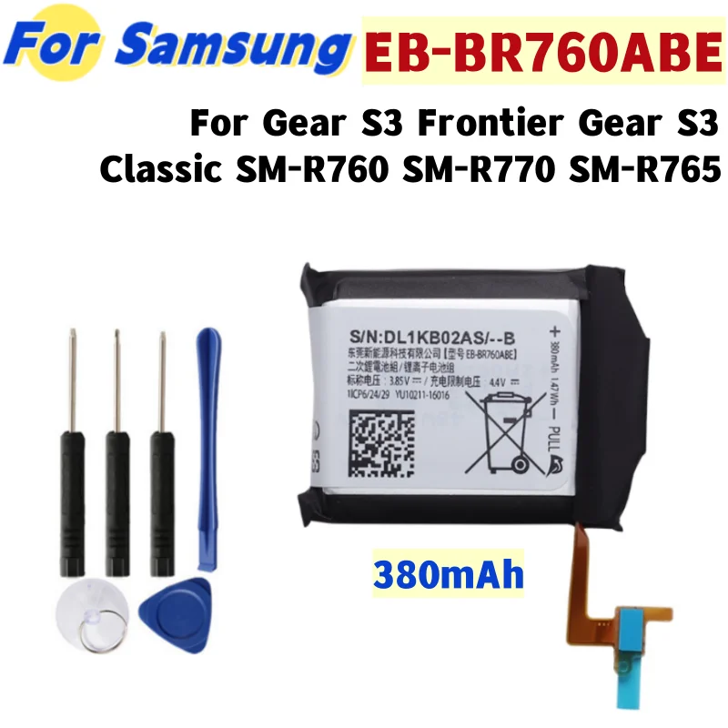 EB-BR760ABE 380mAh Battery For Samsung Gear S3 Frontier Gear S3 Classic SM-R760 SM-R770 SM-R765 +Free Tools