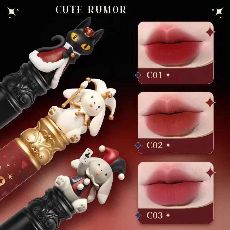 น่ารัก RUMOR Circus Lip Cream Velvet Lip Glaze กันน้ําวิตามินลิปสติก Matte Whitening Moisturizing Lip Mud