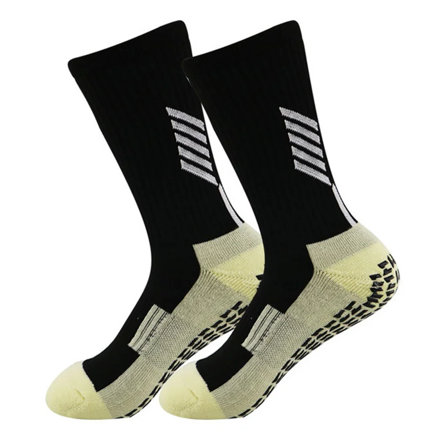 

4 Pairs professional football socks, anti slip socks, sweat absorbing towel soles, sports socks, middle tube glue application