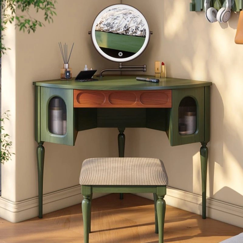 Dresser, small apartment solid wood dresser storage cabinet, antique corner dresser in the master bedroom